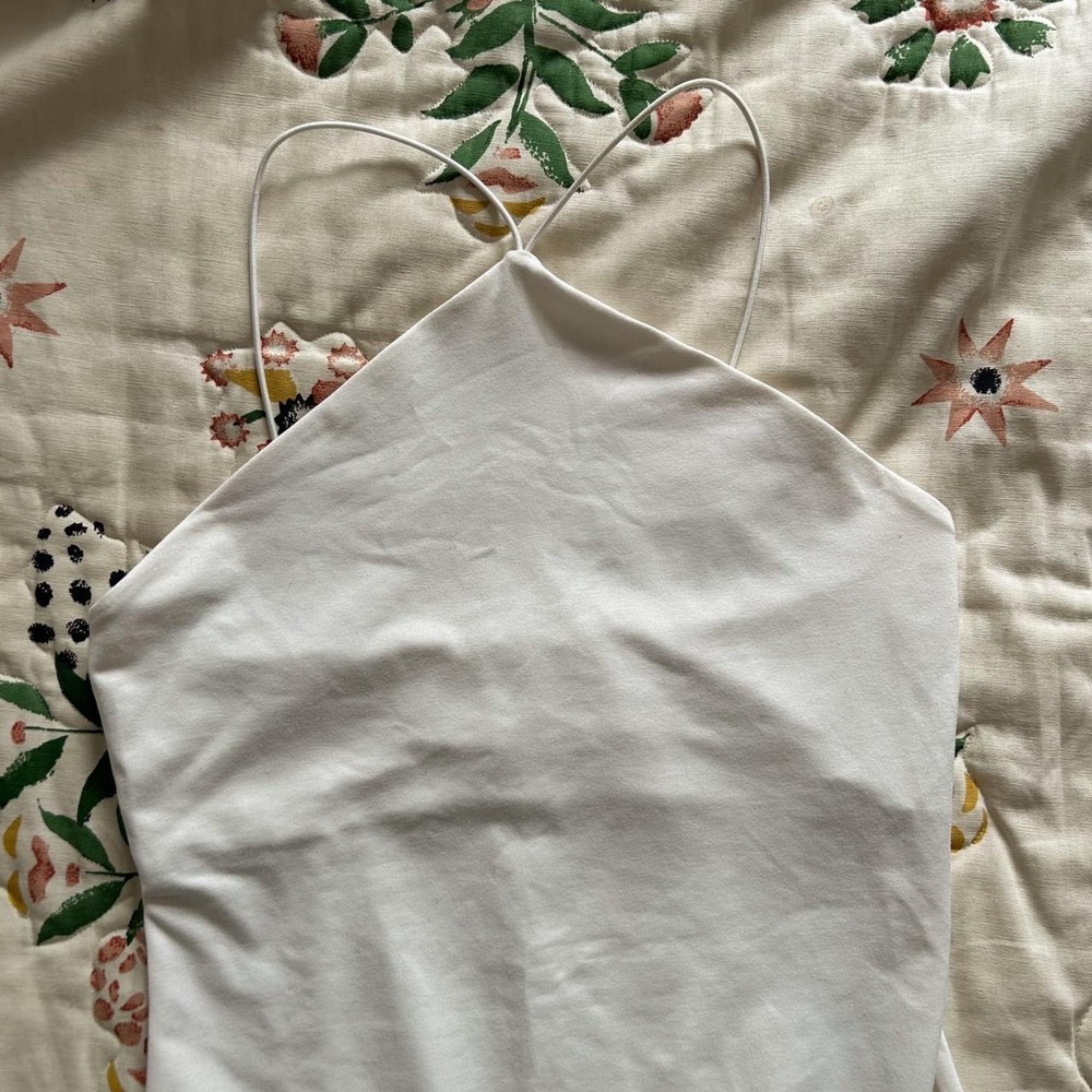 H&M white halter neck bodysuit in a S